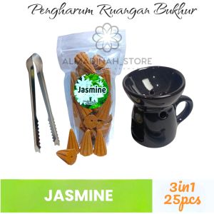 Paket Aromaterapi Premium 3in1 - Bukhur Kerucut Keramik Asap Bawah Prapen & Krucut Dupa 25pcs