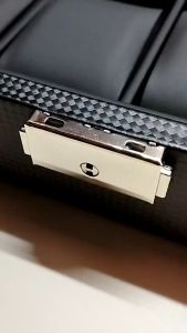 Spot wholesale High-Grade 12 Slot Carbon Fiber Design Display Watch Box Holder Black Large