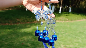 Keranixy COD กระดิ่งลม ขับไล่สิ่งชั่วร้าย EVIL EYE ตกแต่งบ้าน ของขวัญ เครื่องประดับแขวนตาปีศาจเสน่ห์นําโชค