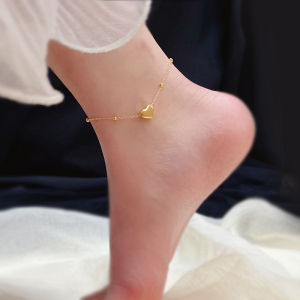 100% Original 18k Legally Pawned Saudi Gold Aesthetics original love anklet for women Non tarnish hypoallergenic