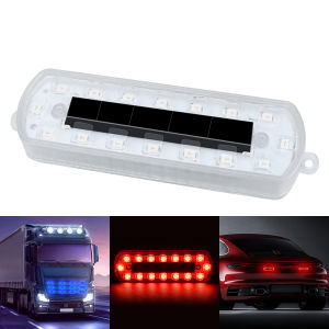 KEVANLY | 1/2x Solar Powered Anti Rear-end Security Light Car ATV Warning Flashing LED Light Car Warning Signal Lamp Universal Motor Light