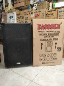 BASSOKE Speaker Troley Portable [15 Inch] 1506 Free Mic Wirelles Suara Mantap