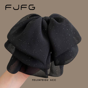 คลิปหนีบผมผ้าตาข่ายลายผีเสื้อสีดำ ทรงผมครึ่งหัวสำหรับผู้หญิง คลิปหนีบผมผมหางม้า คลิปหนีบผมเพิ่มความหนา คลิปหนีบผมแบบใหม่