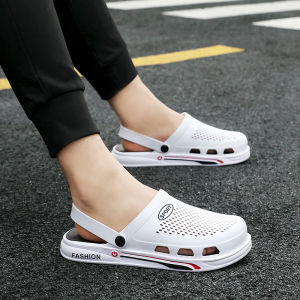 Wear-Resistant Thick-Heeled Massage Slippers for Men Youth Summer Outdoor Sandals Slip-On Casual Slipper Breathable PVC