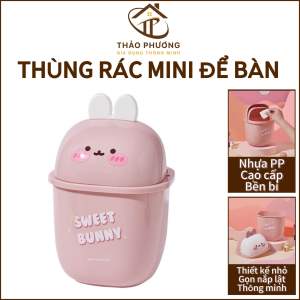 Thùng Rác Mini Để Bàn Có Nắp Lật Nhỏ Gọn Tiện Lợi Sọt Đựng Rác Mini Để Bàn Học Dùng Cho Văn Phòng
