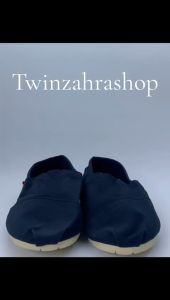 Sepatu Slip On Pria Selop Casual Kasual Shoes Santai Kain Tanpa Tali Anti Slip Hitam Polos