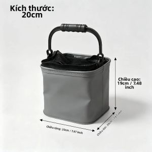 Xô Đựng Nước Câu Cá Di Động 20 Cm Dùng Cho Cắm Trại Du Lịch Đi Bộ Đường Dài Chèo Thuyền Làm Vườn - Dụng Cụ Câu Cá Bằng Nhựa Nhẹ