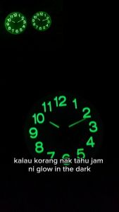 Wall Clock Luminious Silent Non-Ticking with Night Light Glow In The Dark Round Clock Jam Dinding Besar Bercahaya