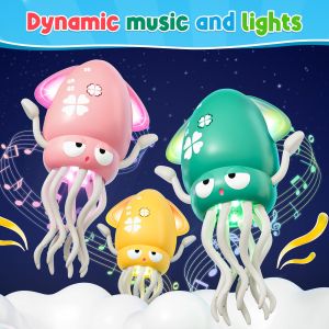 XMSJ | Electric Dancing Squid Octopus Baby Toy Rechargeable LED Light Up Musical Crawling Tummy Time Interactive Toddler Birthday Gift