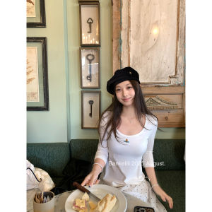 Áo Thun Cotton Cổ Tròn Tay Dài Mùa Thu Bankelili Dành Cho Nữ Chất Liệu Cotton Thoáng Khí Họa Tiết Thêu Phong Cách Công Sở