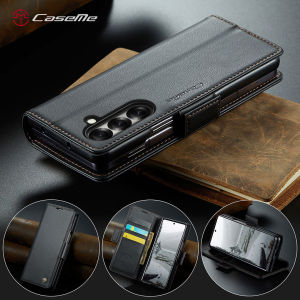 Classic Plain Z Fold 5 6 7 Wallet Case Leather Flip Cover RFID Blocking Card Holder Kickstand Samsung Galaxy Z Fold 7 Full Protection Anti-Drop Folio Phone Case with Magnetic Snap