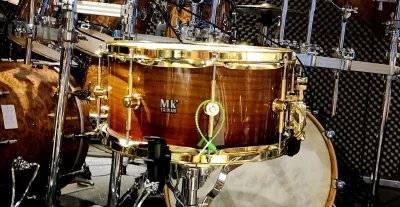 MK PROFESSIONAL PURE WALNUT 13X6.5 SNARE DRUM 10PLY SOLID WALNUT WOOD MADE IN TAIWAN