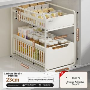 SHENGHUOXUANYAN | Kitchen Under Sink Storage Rack Multifunctional Pan Organizer Pull-out Layered Shelf