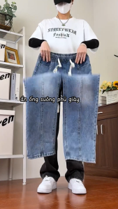 Quần jean quần bò nam nữ ống suông bigsize SUN 03 mặc thoải mái dễ phối đồ theo phong cách hàn quốc