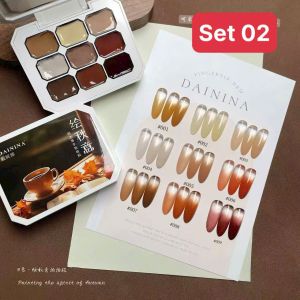 Set gel dặm móng ombre 9 màu DAININA chất gel đặc màu đậm đặc