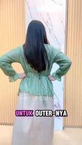 FM - LONGDRESS BRUKAT OUTFIT TERBARU OUTFIT LEBARAN GAMIS BRUKAT DRESS BRUKAT -SET 2IN1 LONGDRESS BRUKAT