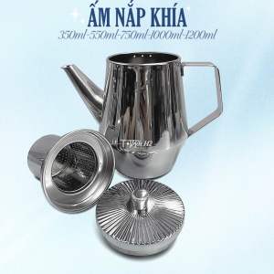 ẤM TRÀ INOX CÓ LỌC NẮP KHÍA (RV) / CA RÓT