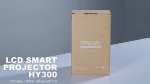 BYTEBEAT HY300 PROJECTOR 8000 Lumens Projector 4K Ultra Full HD 1080P Built-in App Android Smart Box Netflix YouTube Multimedia Mini Flexible Projection Angle Portable Laser Projector HDMI WIFI Phone Wireless Connect Wide Screen Outdoor Home