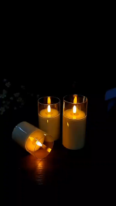 Flameless LED Candle Creative Decor Candle Light Romantic Wedding Birthday Party Home Decoration Tealight Glass Candle