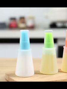 Botol Minyak dengan Kuas Silikon Multifungsi – Alat Oles BBQ Panggang & Masak