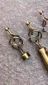 Extendable Spiral Curtain Rod Set Adjustable With Bracket 3/4" With Complete Accessories Screws Metallic