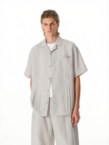 FORNINES | Breathable Linen-Blend Short Sleeve Shirt Cuban Collar