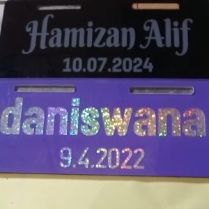 Plat Nama Sepeda Listrik Custom Anak Aklik 1 Hari Jadi