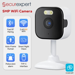 5MP Indoor Security Camera with Color Night Vision & Human Detection 2-Way Audio 2.4G/5G WiFi Compatible with O-KAM Pro App