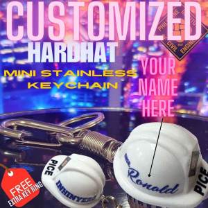 PICE Civil Engineer Custom Personalized Hard Hat Keychain Gifts and Souvenirs Key Holders