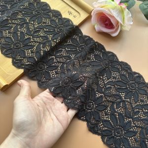French Order High Quality Heavy Black Elastic Lace Hem Skirt Fabric Diy Wide and Thick Tube Top Accessories