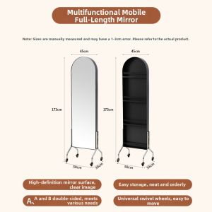 Rotatable Full-body Standing Mirror Organizer