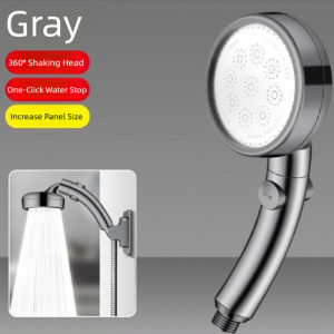1pc Dual Modes Shower Head With Stop Button Booster Shower Head Handheld Rainfall Showerhead Faucet Bathroom Accessories