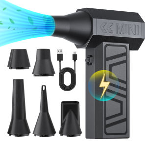 Turbo Fan 130000RPM Car Jet Fan 5 Outlet Nozzles Portable Blowing Snow Cleaning Blower Tool Electric Air Duster Type-C Charging