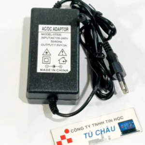 Adapter DC 7.5V - 3A / Đầu cắm 5.5mm x 2.1mm (Dạng dài dây hai đầu)