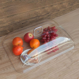 ฝาครอบถนอมอาหารอะคริลิก PC โดมใสสําหรับเค้กทรงกลมและสี่เหลี่ยม เหมาะสําหรับร้านอาหารและใช้ในบ้าน