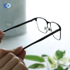 EO Adapt Gatsby Rectangle Metal and Plastic Full Rim Multicoated Tri Fold Eyeglasses for Men & Women
