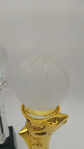 Basketball Glass Ceramic Trophy (GOLD\SILVER\BRONZE) HEIGHT 30CM (CUSTOMIZE AVAILABLE) 707A-1