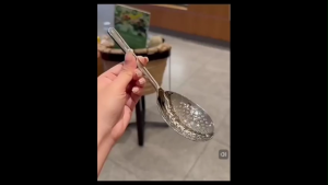 OHHDEER Sudip Bulat Besar & Penapis 18/10 Stainless Steel Round Large Soup Spoon & Strainer Ladle