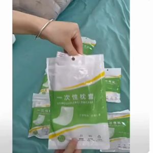 [ READY STOCK ] 2pcs/pack Disposable Pillow Case Cover For Travel & Hotel Use Non-woven Tear and Stretch Resistant Bedding Kit