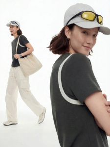 Color Block Splice Tencel Cotton T-Shirt