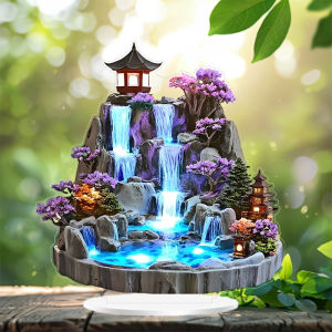 1PCS Creative Rockery Fountain Desktop Decoration Sculpture Ideal Desktop Decoration Multi Functional Home Decoration Gift