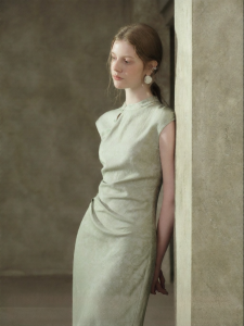 JK&JS | Linene Brocade Stand Collar Chinese Style Dress