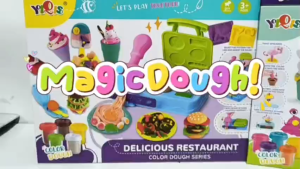 Kids Play Dough Ice Cream Set Dinosaur DIY Clay Toy Food Maker Educational Pretend Play for Boys Girls 橡皮泥冰淇凌食物