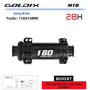 GOLDIX | Đùm Xe Đạp Leo Núi GOLDIX M180 XC Phanh Đĩa Centerlock Ratchet 60T 28 Lỗ Trục Xuyên Tâm Nan Carbon Bánh Trước Sau Hợp Kim Nhôm