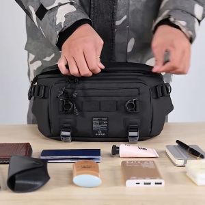 OZUKO New High Quality Waterproof&Anti-Theft Men Chest Travel Bag Sling Outdoor Waist Bag Sport Cycling Running Bag