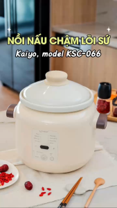 Nồi Nấu Chậm Lõi Sứ Kaiyo KSC-066 Dung Tích 3L 8 Chức Năng Nấu Tự Động Bảo Toàn Dinh Dưỡng