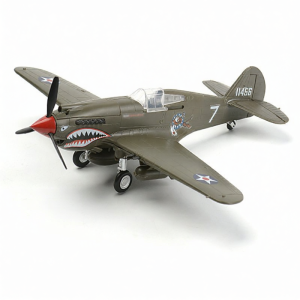 Sicily 1/48 P40 Warhawk Fighter Plane Model No Glue Required Color Coded World War II Aircraft Model for Ages 14 And above