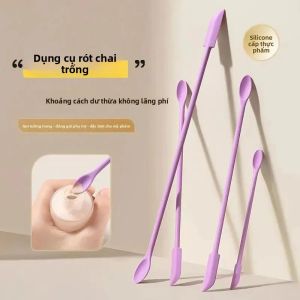 Bộ 3 Thìa Silicon Hai Đầu Dụng Cụ Cạo Mỹ Phẩm Thìa Mini Cho Chai Và Lọ Mỹ Phẩm