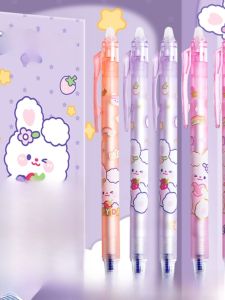Erasable Ballpoint Pen Push Type Neutral Pen Primary School Students Can Erase Thermal Erase Pen Core Mobility Easy Erase round Pen