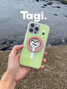 Tagi. Put-Put Heart Phone Case With Magnetic Stand Phone Holder For iPhone 15 16 Pro Max